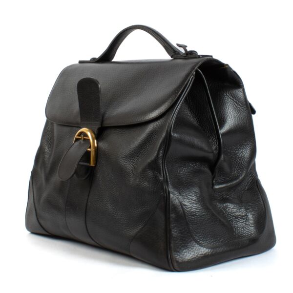 Delvaux Vintage Black Leather Brillant XXL Travel Bag