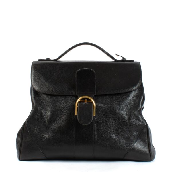 Delvaux Vintage Black Leather Brillant XXL Travel Bag