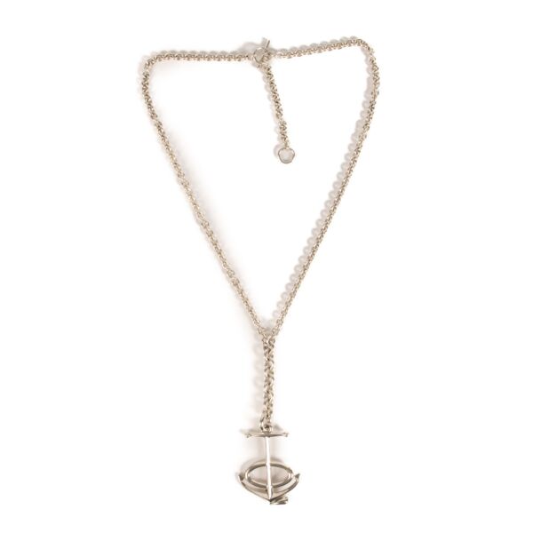Hermès Sterling Silver Anchor Pendant Necklace