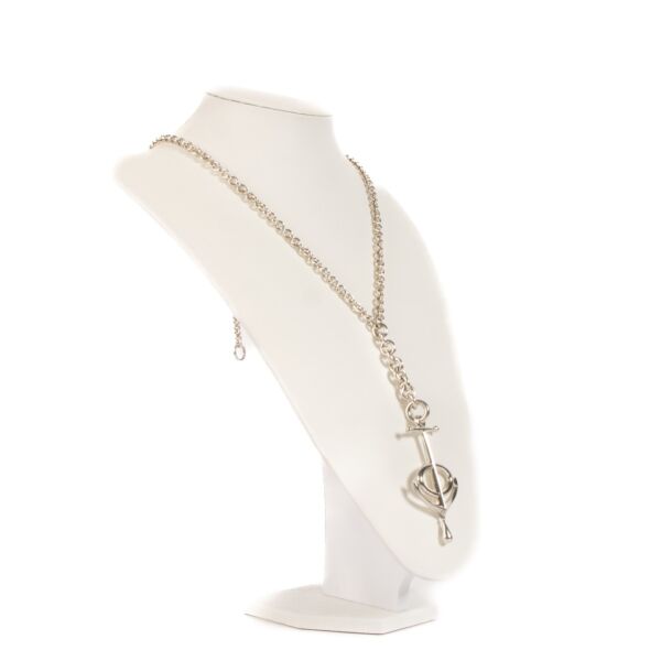 Hermès Sterling Silver Anchor Pendant Necklace