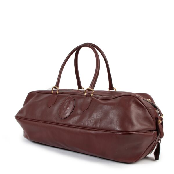 Must de Cartier Burgundy Leather Travel Bag