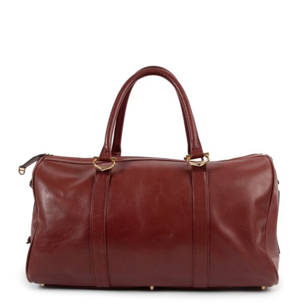 Must de Cartier Vintage Burgundy Leather Boston Bag
