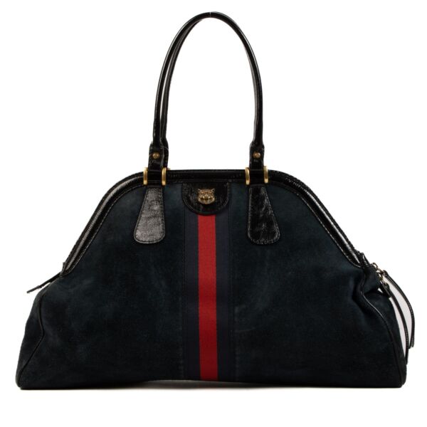 Gucci Blue Suede Large Re(Belle) Satchel Bag
