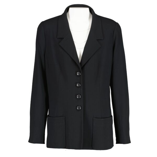 Chanel 97C Black Classic Tailored Blazer Jacket