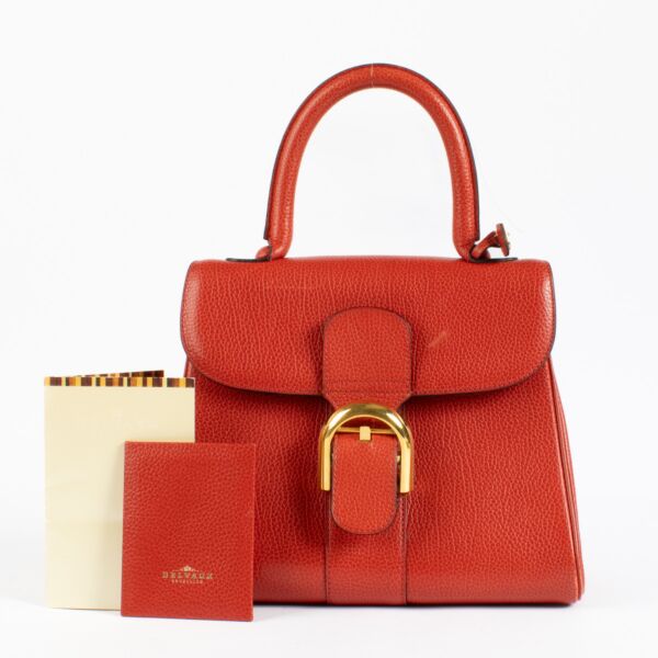 Delvaux Red Grained Brillant MM Bag