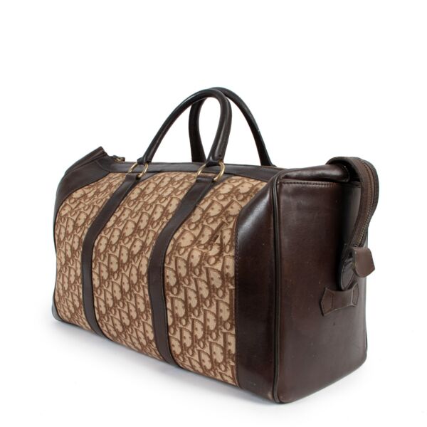 Christian Dior Brown Oblique Monogram Vintage Travel Bag