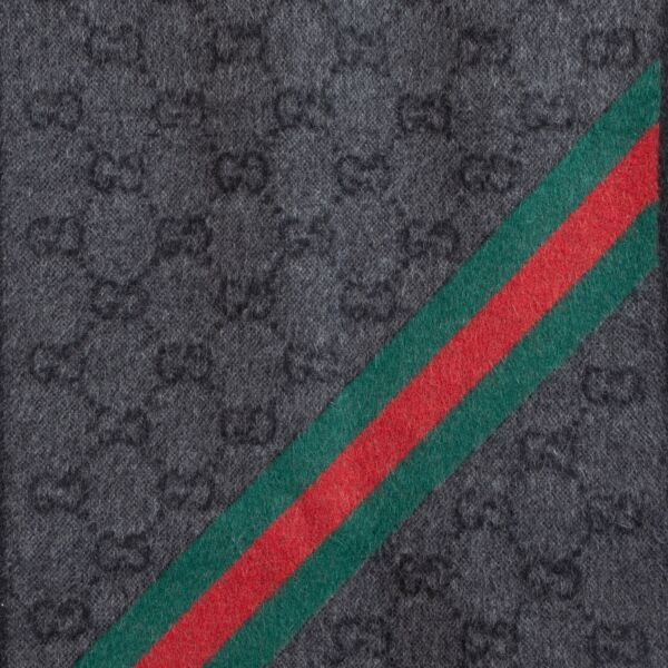 Gucci Black GG Web Wool Blend Scarf