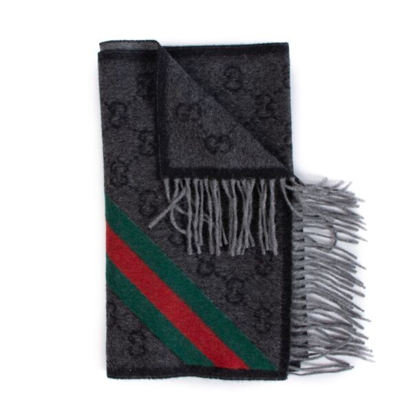 Gucci Black GG Web Scarf