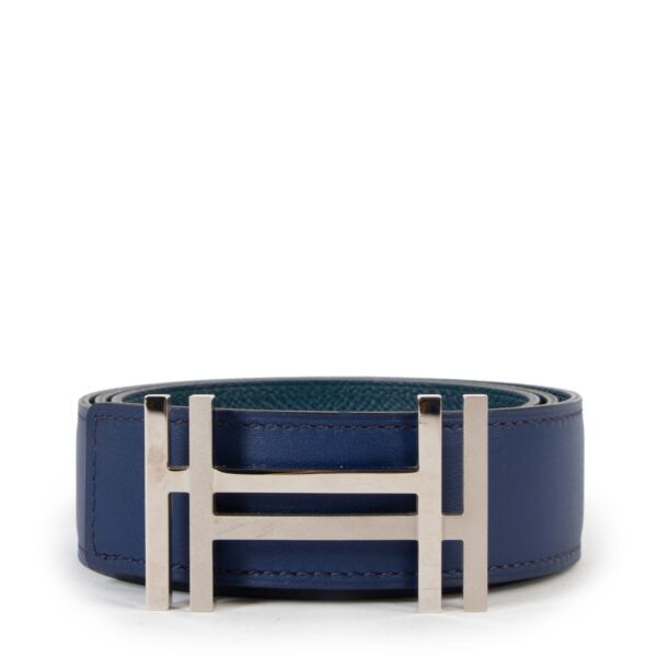 Hermès Double H Reversible Blue Swift/Epsom Belt