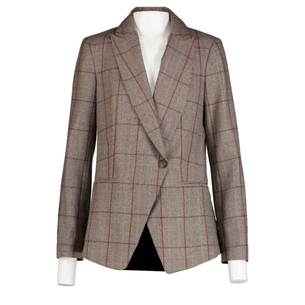 Brunello Cucinelli Grey Check Blazer Jacket