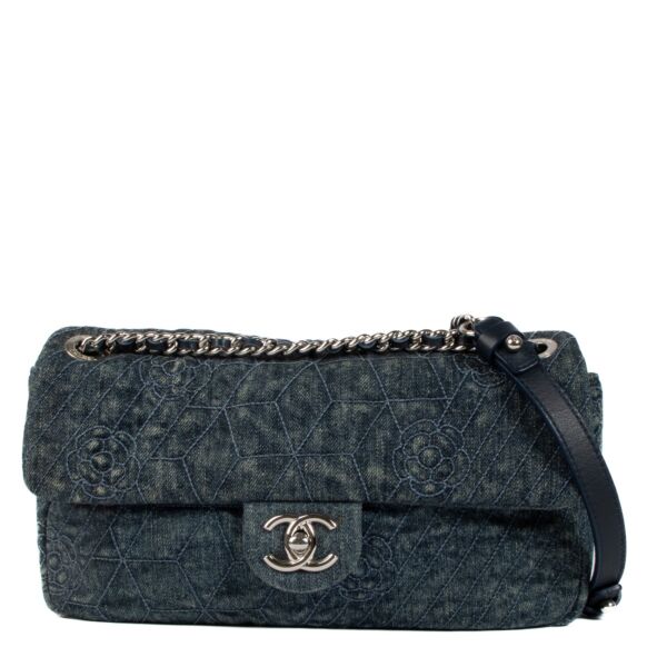 shop 100% authentic second hand Chanel Denim Medium Classic Flap Bag on Labellov.com