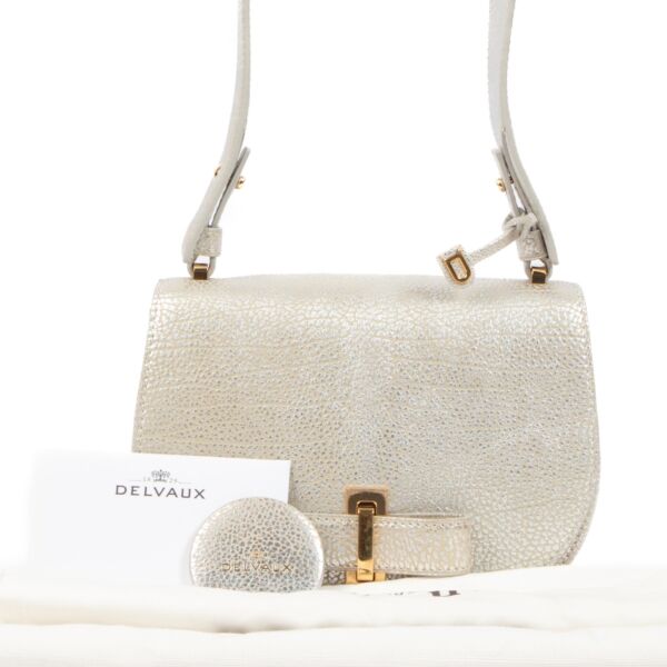 Delvaux Le Mutin Mini Army Antique Silver Crispy Calf