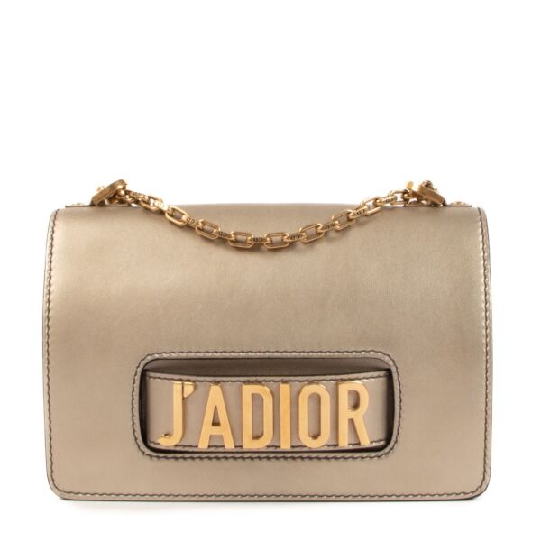 Shop safe online at Labellov in Antwerp, Brussels and Knokke this 100% authentic second hand Christian Dior Gold Leather J'Adior Shoulder Bag