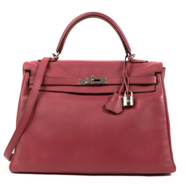 Hermès Kelly 35 Rose Du Bois Swift PHW