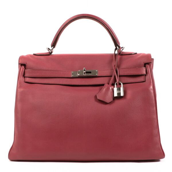 Hermès Kelly 35 Rose Du Bois Swift Palladium Hardware