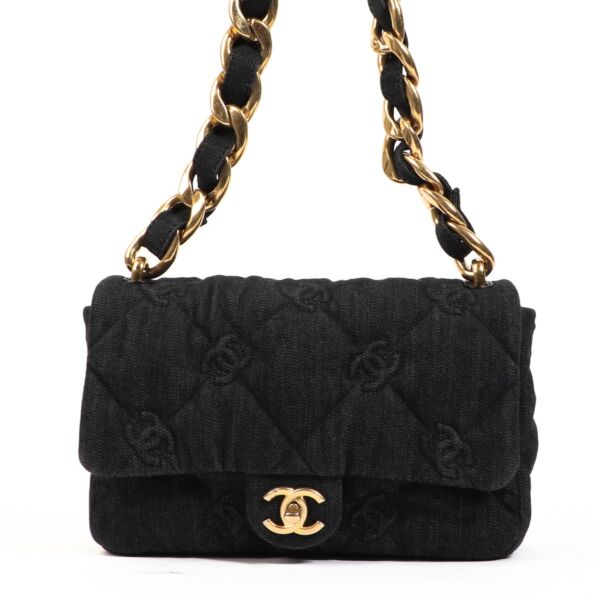 Chanel Funky Town CC Embossed Denim Classic Flap Bag