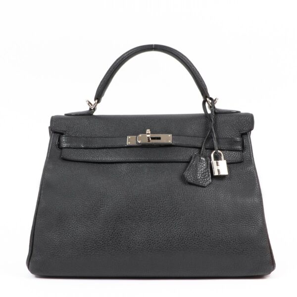 Shop authentic second hand luxury designer Hermès Kelly 32 Black Togo on labellov.com