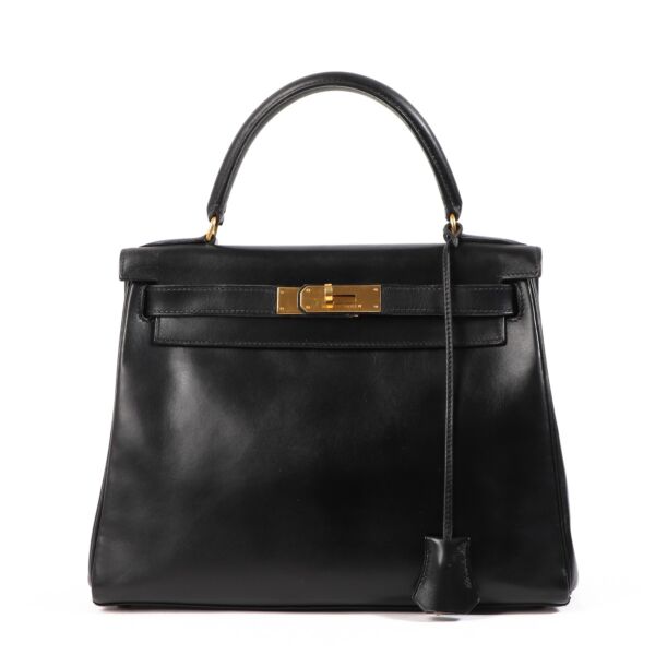 Hermès Vintage Kelly 28 Black Box GHW
