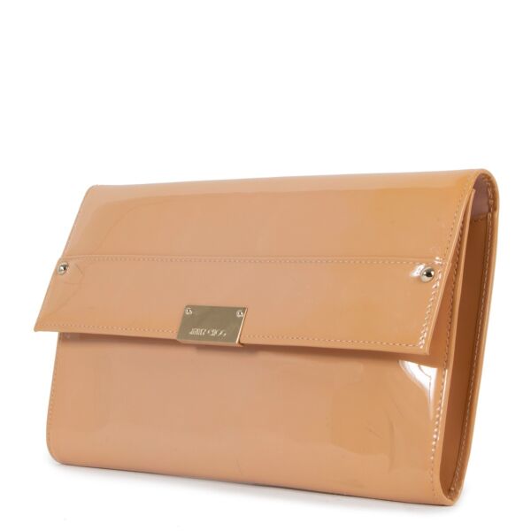 Jimmy Choo Reese Peach Patent Leather Clutch