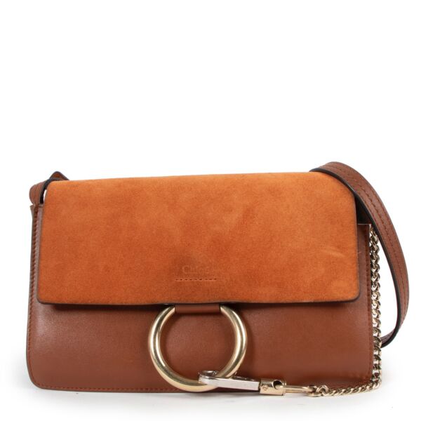 Chloé Tobacco Faye Small Crossbody Bag for the best price at Labellov secondhand luxury in Antwerp