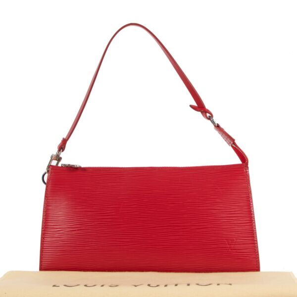 Louis Vuitton Red Epi Leather Pochette Accessoires 