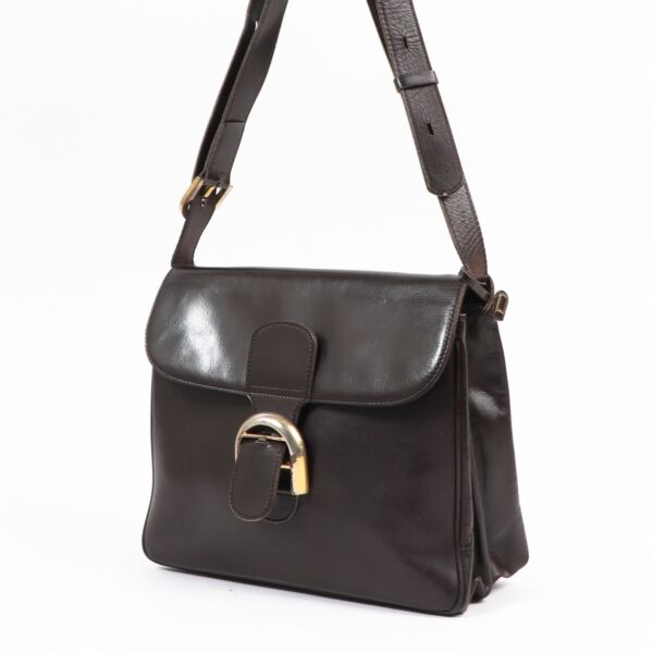 Delvaux Festival Brown Box Calf Crossbody Bag