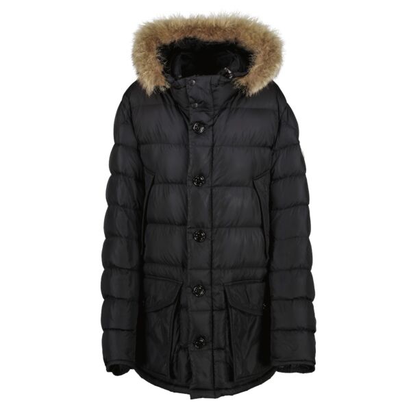 Moncler Black Cluny Long Down Jacket - Size 5
