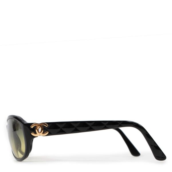 Chanel 5051 Black CC Quilting Vintage Sunglasses