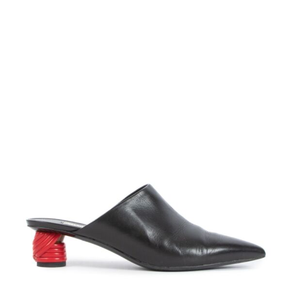Balenciaga Rope Heel Black Leather Mules