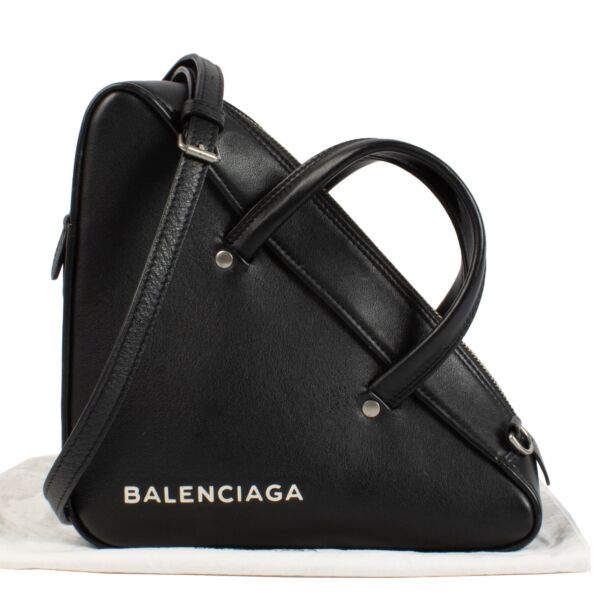 Balenciaga Black Leather Triangle Bag