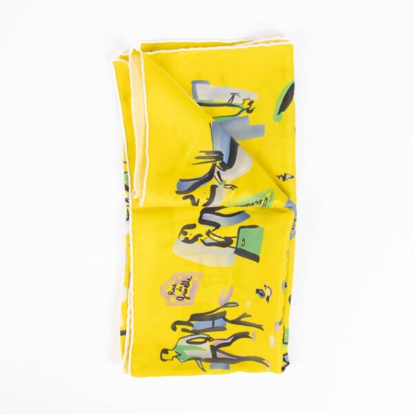 Shop this 100% authentic Hermès Yellow Rendez-Vous Rive Gauche Silk Carré 70 Scarf at Labellov.com