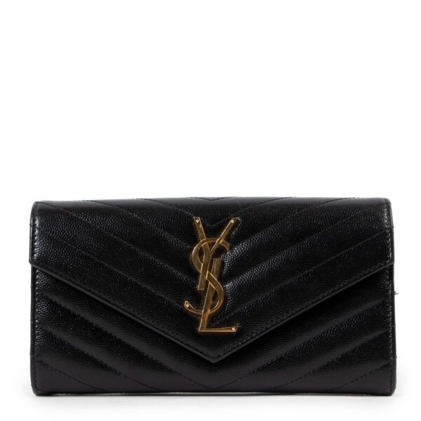 Saint Laurent Cassandre Matelassé Large Flap Wallet