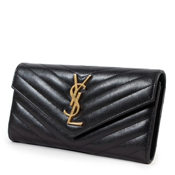 Saint Laurent Cassandre Matelassé Large Flap Wallet