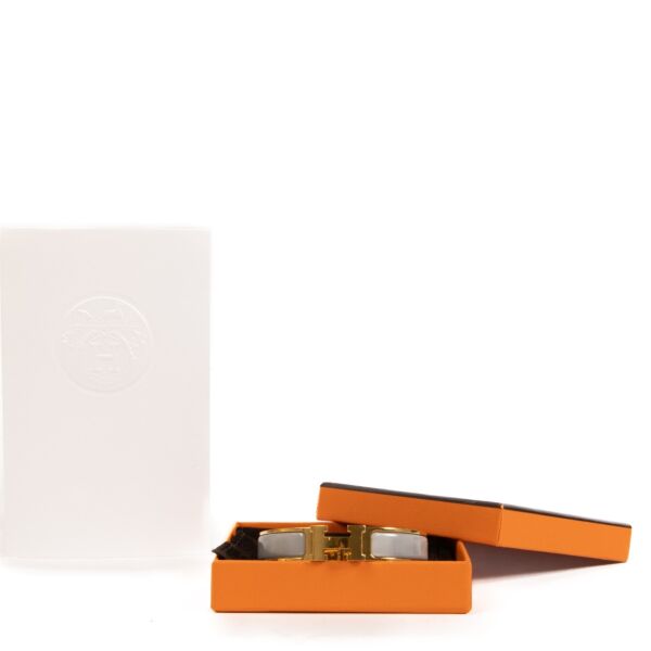 Hermès Gris Macadam Enamel PM Clic H Bracelet 