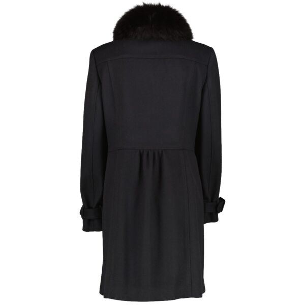 Burberry London Fox Fur Collar Wool Cashmere Coat - Size FR42