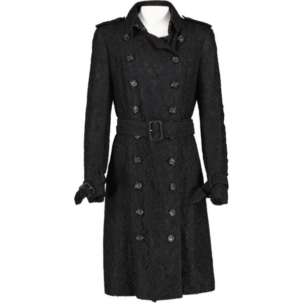 Burberry London Black Lace Trench Coat
