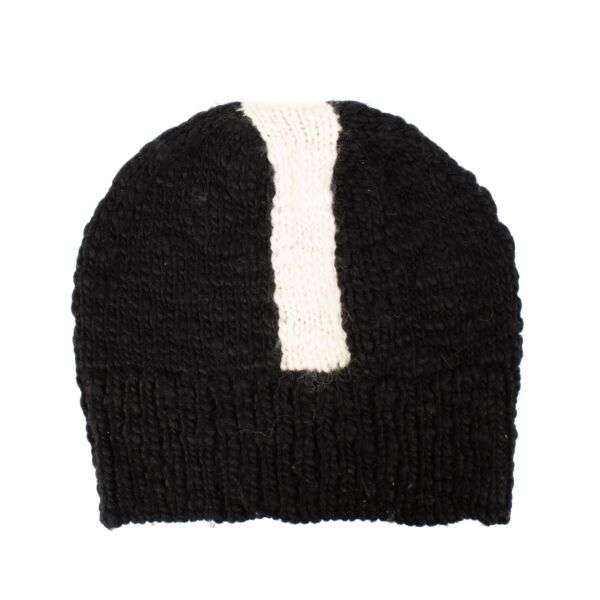 Moncler Black and White Wool Beanie