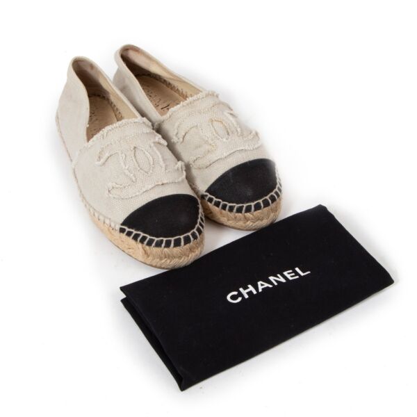 Chanel Beige CC Canvas Espadrilles - Size 36