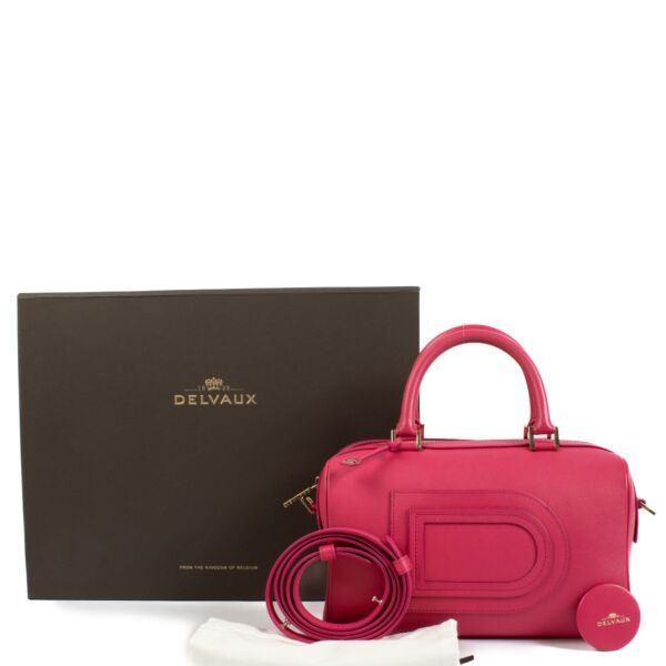 Delvaux Pink Louise Boston Top Handle Bag