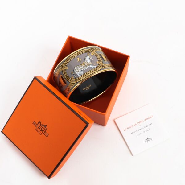 Hermès Printed Enamel Bangle Bracelet