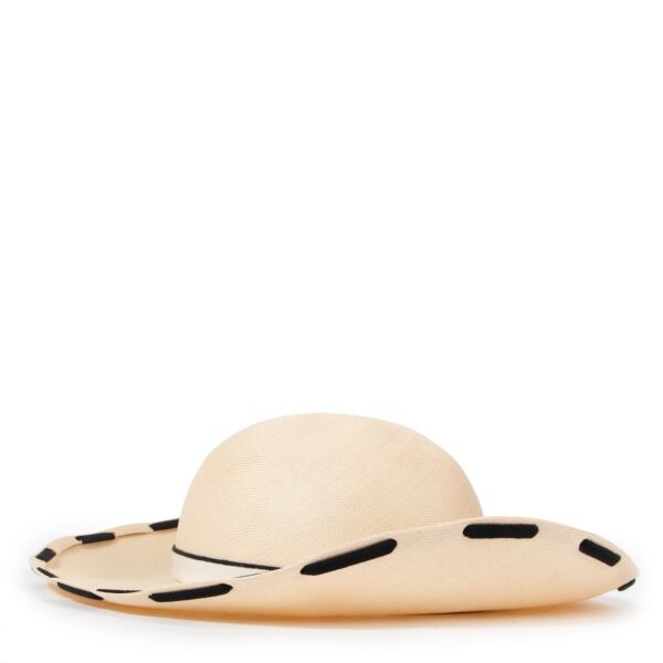 Chanel Vintage Beige Wicker Hat - Size 58