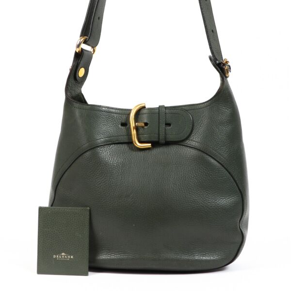 Delvaux Souverain Green Leather Shoulder Bag