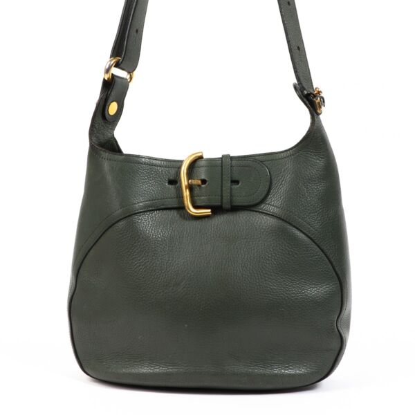 Delvaux Souverain Green Leather Shoulder Bag