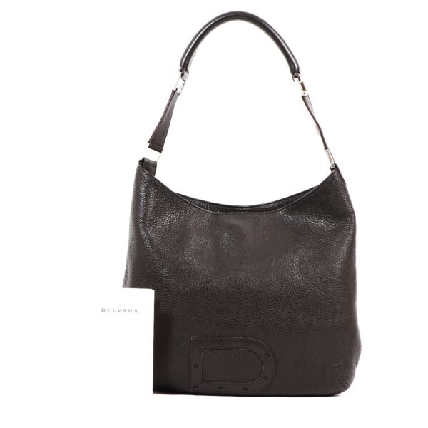 Delvaux Café Taurillon Crispé Louise PM Shoulder Bag