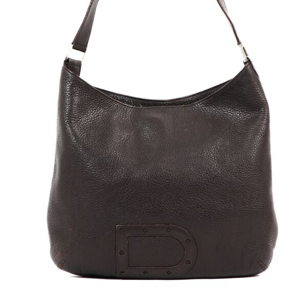 Delvaux Café Taurillon Crispé Louise PM Shoulder Bag