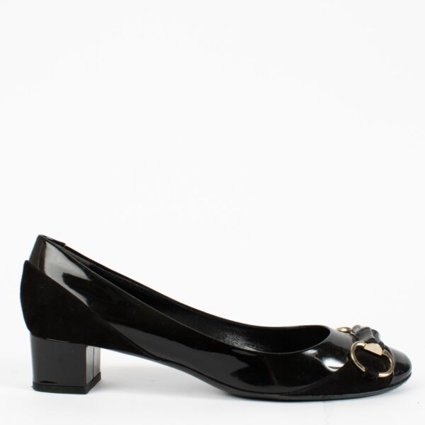 authentic preloved Gucci Black Bamboo Horsebit Heels on Labellov.com