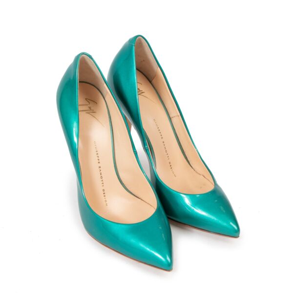 Giuseppe Zanotti Turquoise Patent Leather Pumps - Size 37