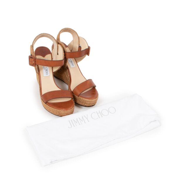 Jimmy Choo Delphi 100 Raffia Sandals - Size 38
