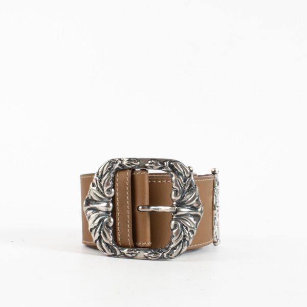 Authentic Preloved Bottega Veneta Brown Western Wide Belt - Size 75 on Labellov.com