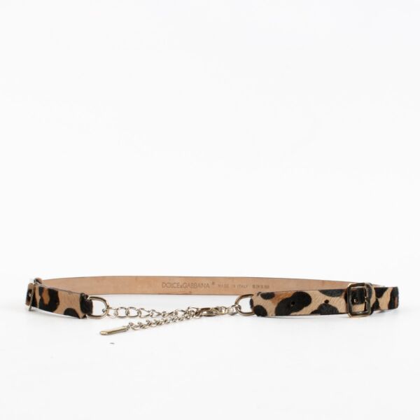 Dolce & Gabbana Leopard Pony Hair Belt - Size 85